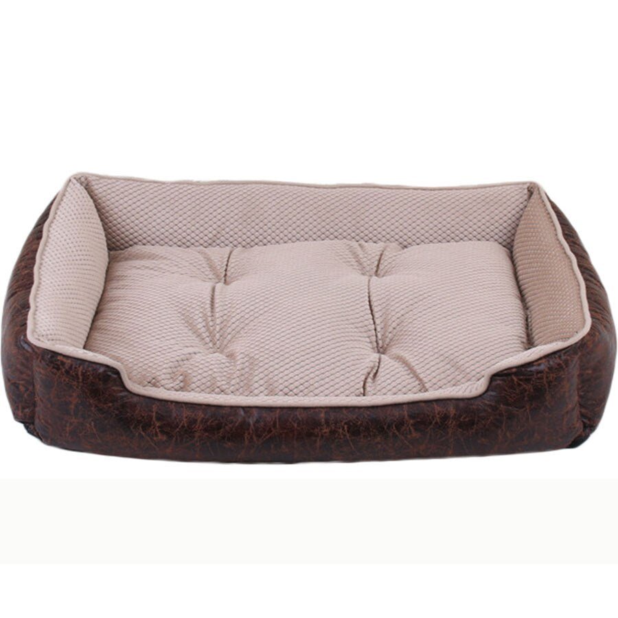 Cat Dog Bed Winter Warm Pet Sofa Waterproof Leather Kennel House Removable Mat For Small Medium Large Dogs Pets Sleeping Beds-2