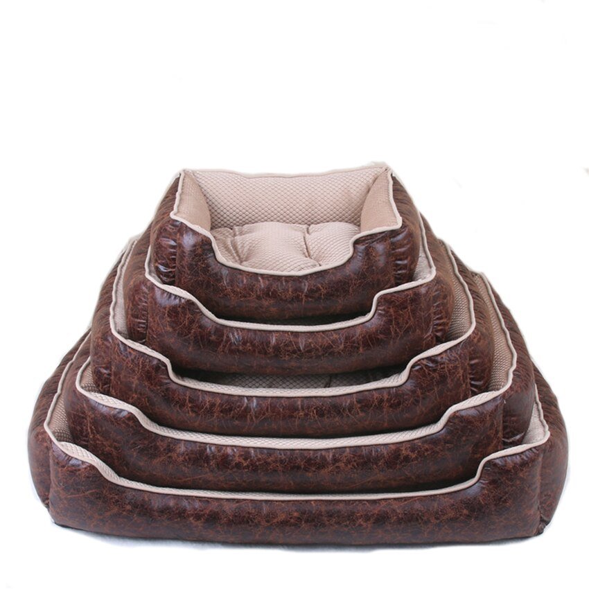 Cat Dog Bed Winter Warm Pet Sofa Waterproof Leather Kennel House Removable Mat For Small Medium Large Dogs Pets Sleeping Beds-0