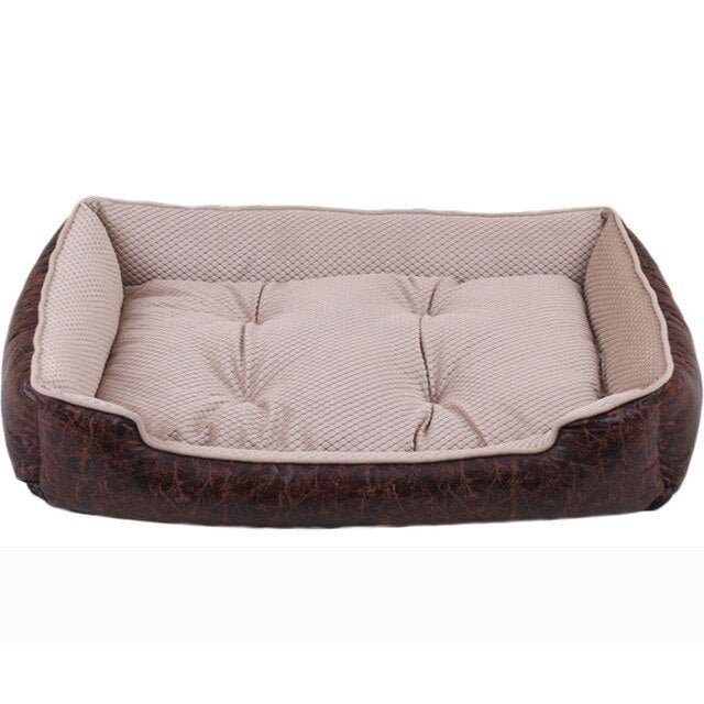 Cat Dog Bed Winter Warm Pet Sofa Waterproof Leather Kennel House Removable Mat For Small Medium Large Dogs Pets Sleeping Beds-5